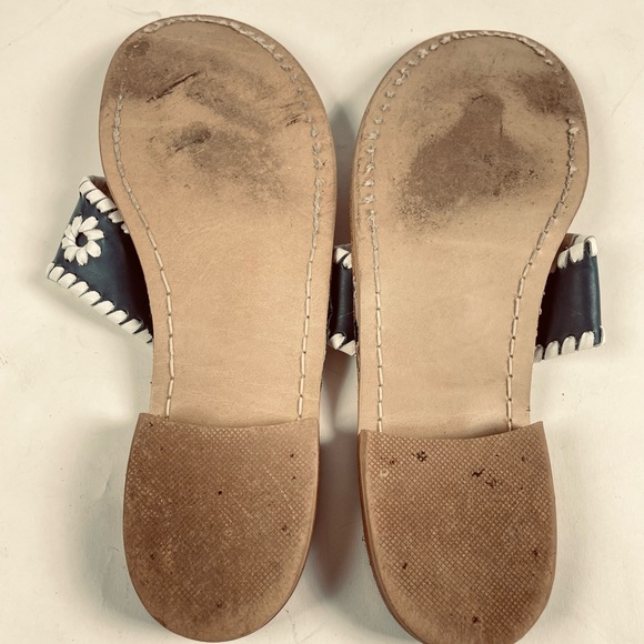 Jack Rogers Womens Navajo Blue With White Stitching Thong Sandals Size 9.5 M. - Picture 7 of 9